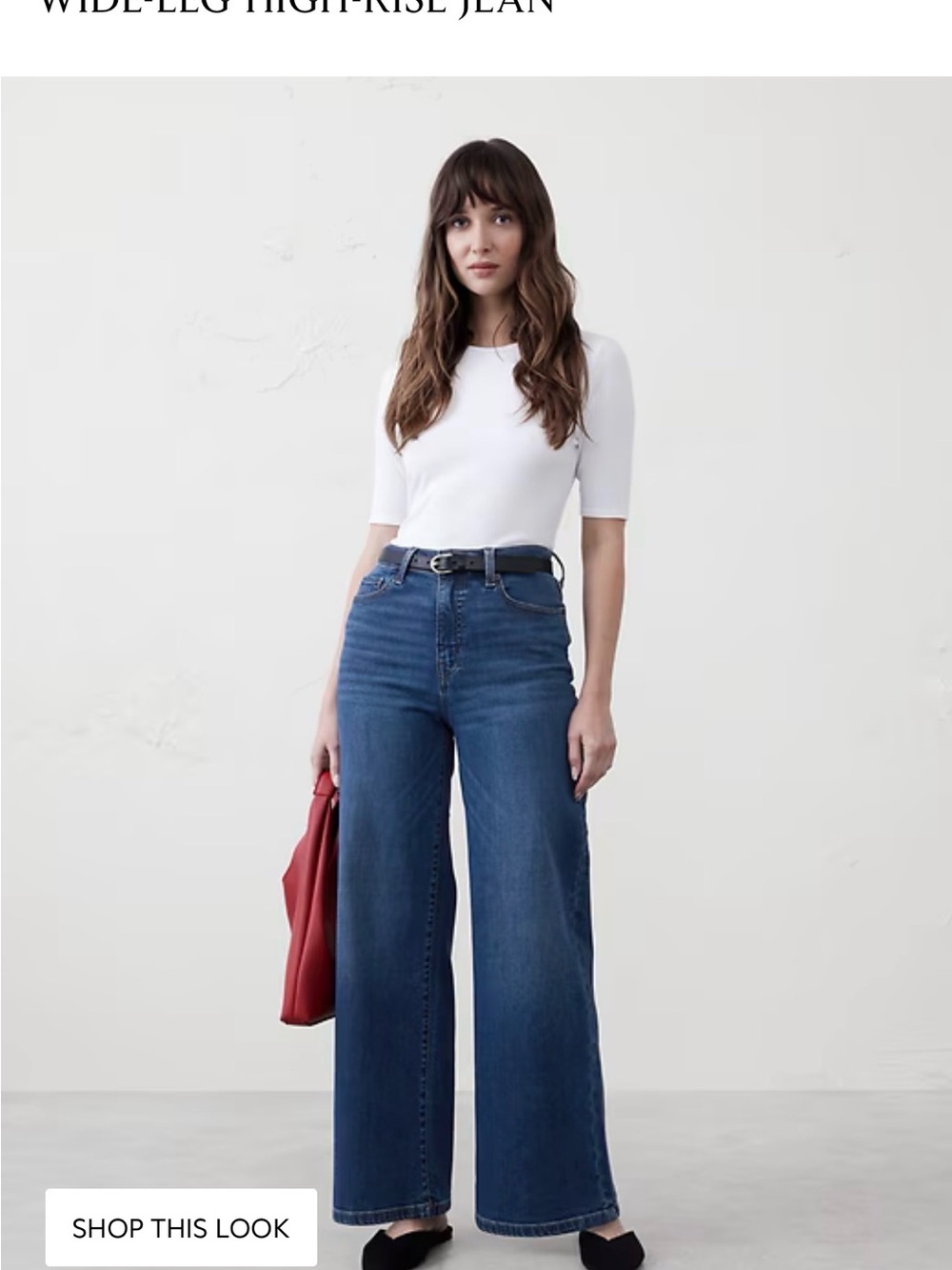 Banana Republic Factory Wide-Leg High-Rise Jeans in Blue Denim